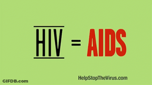 Poster Saying HIV = AIDS With Man GIF