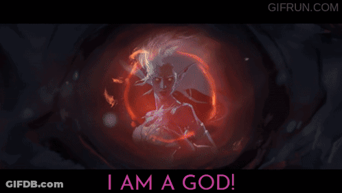 Poster Saying I Am A God GIF