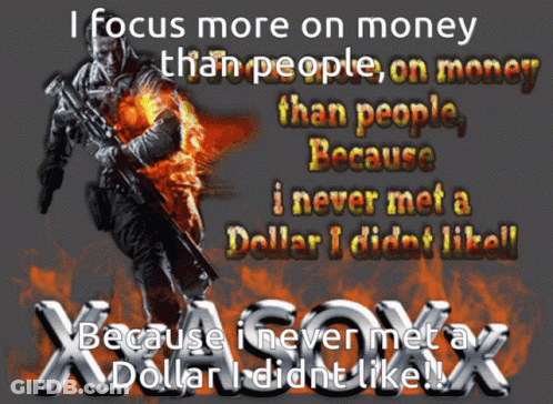 Poster Saying I Focus More On Money Than People GIF