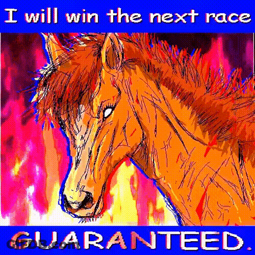 Poster Saying I Will Win Race GIF
