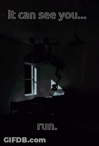 Poster Saying It Can See You Run GIF