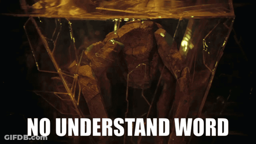Poster Saying No Understand Word With Statue GIF