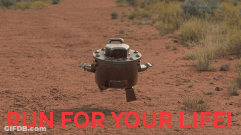 Poster Saying Run For Your Life GIF