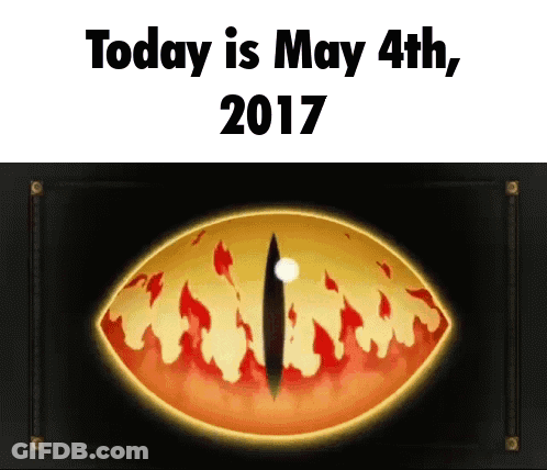 Poster Saying Today Is May 4Th 2017 With Dragon Eye GIF