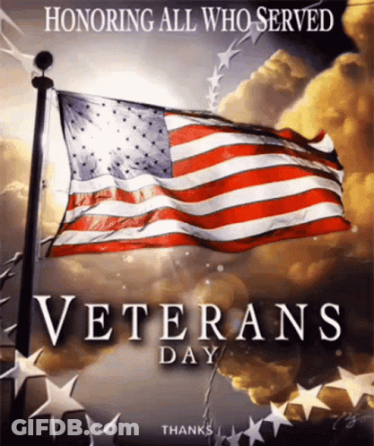 Poster Saying Veterans Day With American Flag GIF