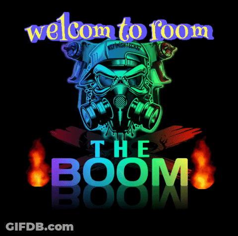 Poster Saying Welcome To Room And The Boom GIF