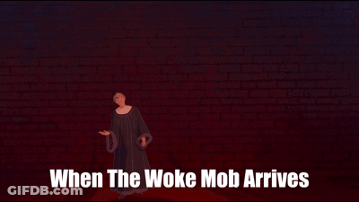 Poster Saying When The Woke Mob Arrives GIF