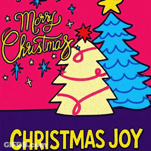 Poster That Says Merry Christmas Joy GIF