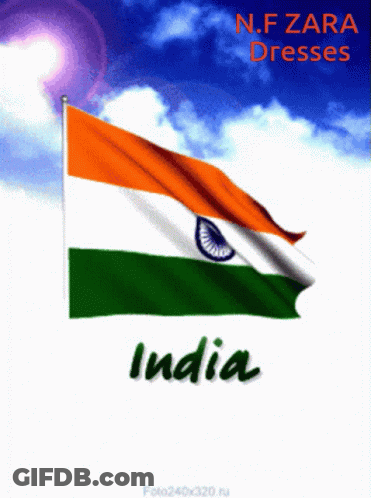 Poster With Flag And Name India GIF