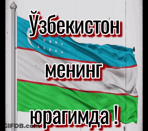 Poster With Flag And Uzbekiston Mening GIF