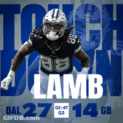 Poster With Football Player Named Lamb GIF