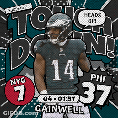 Poster With Football Player Phil Gainwell GIF