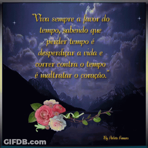 Poster With Foreign Quote And Flowers GIF