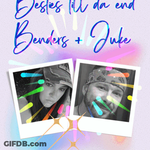 Poster With Man And Woman Saying Jessies Fill Da End Benders + Juke GIF