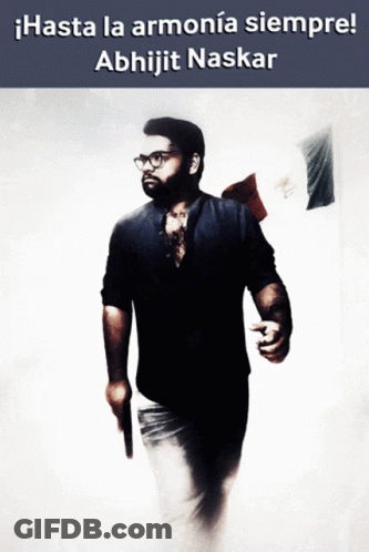 Poster With Man Holding Gun Abhijit Naskar GIF