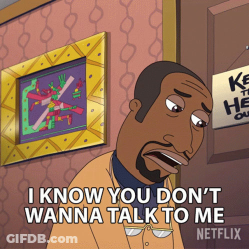 Poster With Man Saying Stop You're Not My Mother GIF
