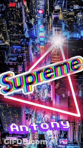 Poster With Neon Sign Supreme GIF