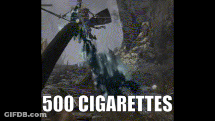 Poster With Person And 500 Cigarettes GIF
