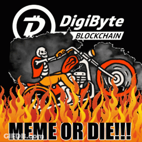 Poster With Skeleton Riding Motorcycle Saying Meme Or Die GIF