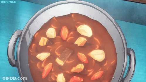 Pot Of Curry With Carrots And Potatoes GIF