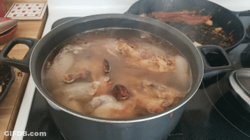 Pot Of Soup Cooking On Stove GIF