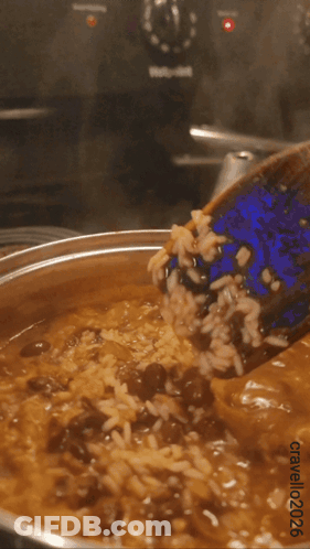 Pot Of Soup Stirred With Spatula 2020 GIF