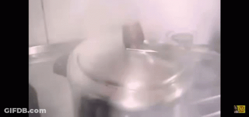 Pot With Steam In Kitchen GIF