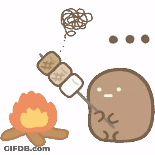 Potato Making Smores On Camping GIF
