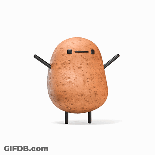 Potato With Arms And Legs And Cartoon Face GIF