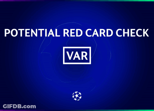Potential Red Card Check Poster With Soccer Ball GIF