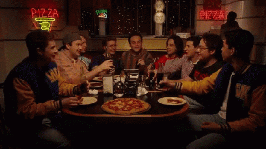 Potluck Pizza Cheers GIF