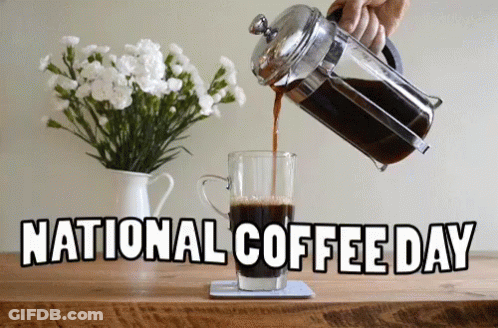 Pouring Coffee Into Glass On National Coffee Day GIF