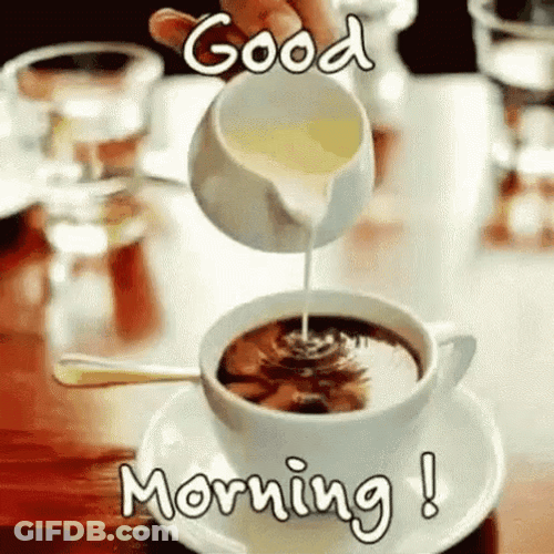 Pouring Milk Into A Cup Of Monday Coffee GIF