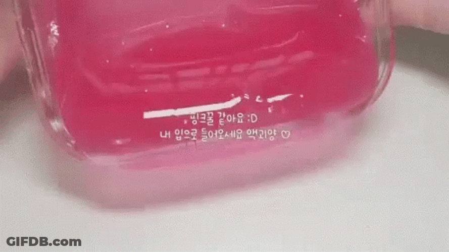 Pouring Pink Translucent Slime GIF