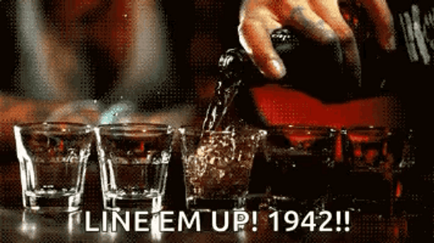 Pouring Tequila Shots Lined Up Glasses GIF
