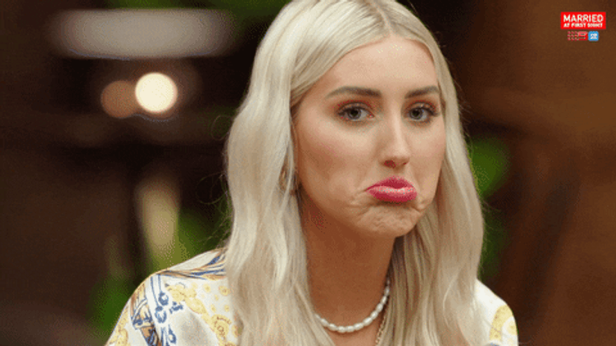 Pout Blonde Girl GIF