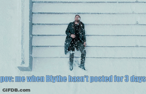 POV Man Lying In Snow Waiting For Blythe GIF