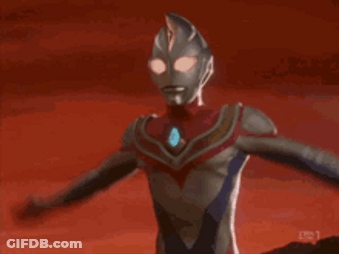 Power Attack Ultraman Defeat Villain Monster GIF