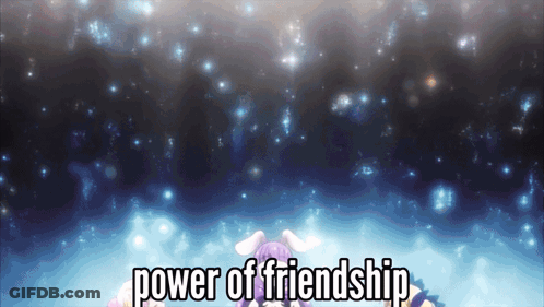 Power Of Friendship On Blue GIF