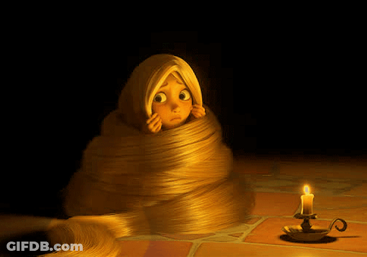 Power Out Confused Rapunzel Tangled GIF