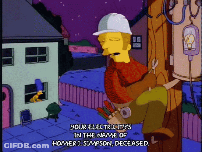 Power Out Lineman Talking The Simpsons GIF