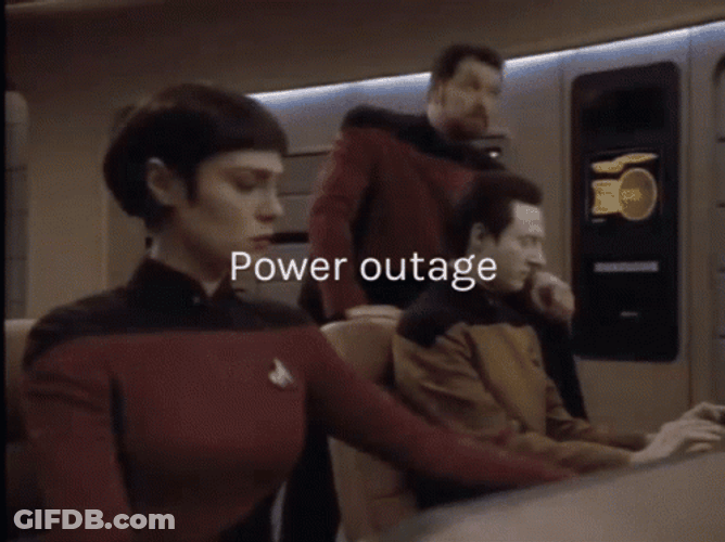 Power Out Startled Starfeet Star Trek GIF