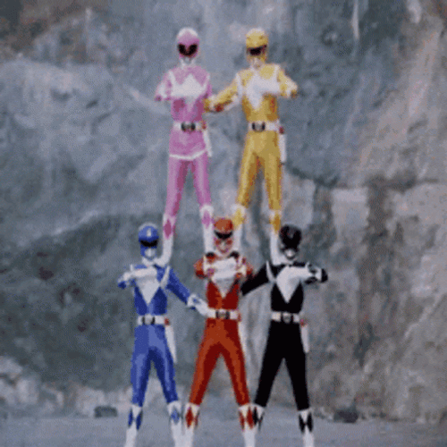 Power Rangers Explosion Pose GIF