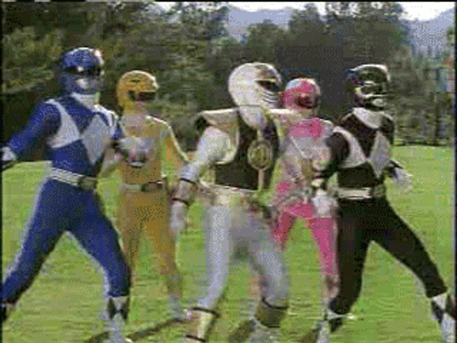 Power Rangers Goofing Around GIF