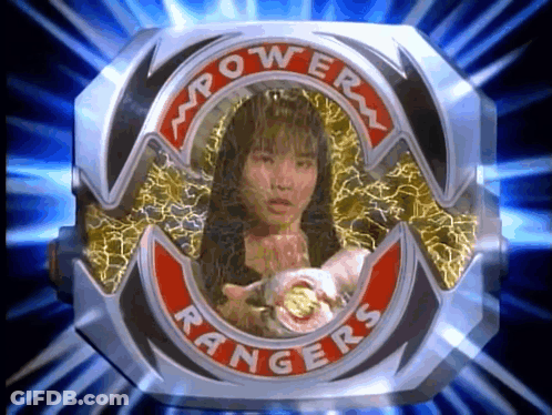 Power Rangers Logo With Woman GIF