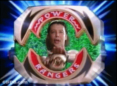 Power Rangers Logo With Woman GIF