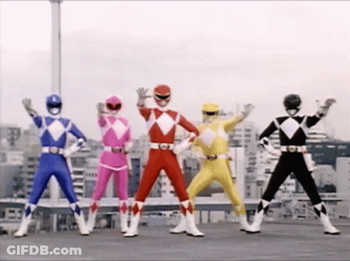 Power Rangers Standing In A Line GIF