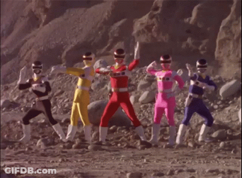 Power Rangers Standing In A Row GIF