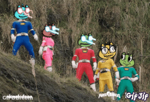 Power Rangers Standing On A Hill GIF