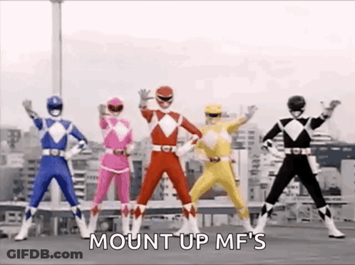 Power Rangers Standing On Rooftop GIF